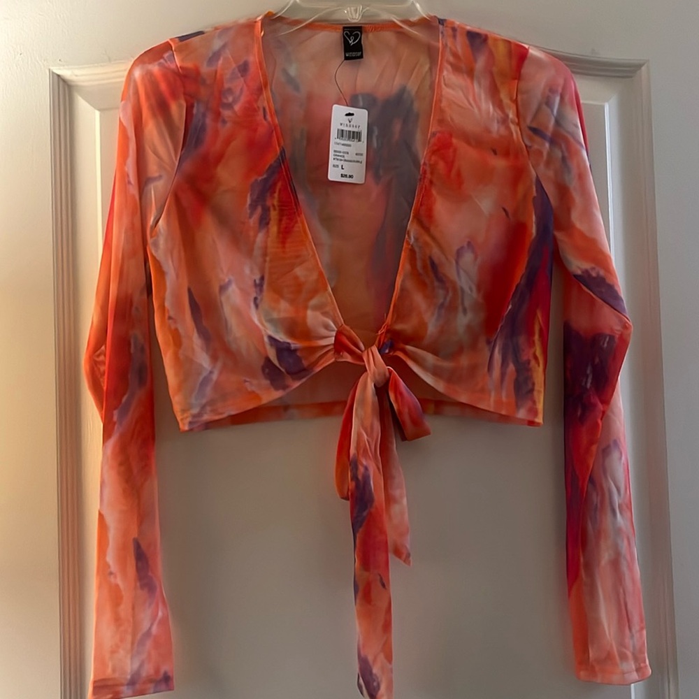 BRAND NEW. NEVER WORN. Windsor tie dye sheer top.